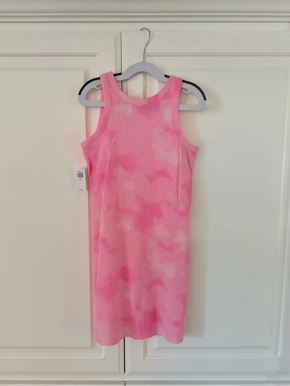 Old Navy Girls Pink Tie-Dye Rib-Knit Tank Dress, Size Medium (8) NWT